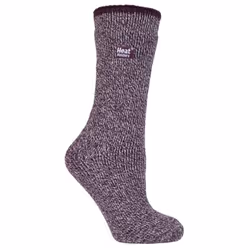 Ladies Thick Reinforced 2.9 TOG Winter Warm Merino Wool Thermal Socks - 4-8 UK, Wine