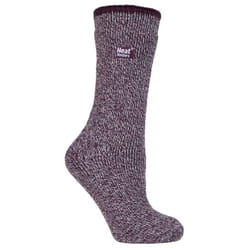 Ladies Thick Reinforced 2.9 TOG Winter Warm Merino Wool Thermal Socks - 4-8 UK, Wine