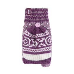 Ladies Warm Fairisle Patterned Thermal Fingerless Converter Gloves - One Size, Rose