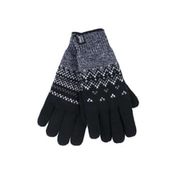 ) Heat Holders - Ladies Knit Winter Warm Fleece Lined Thermal Gloves - S-M, Black (Trondheim
