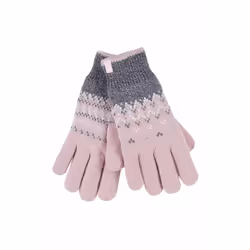 ) Heat Holders - Ladies Knit Winter Warm Fleece Lined Thermal Gloves - S-M, Coral (Trondheim