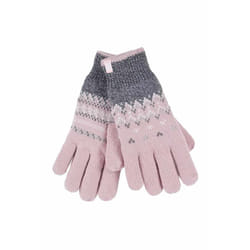 ) Heat Holders - Ladies Knit Winter Warm Fleece Lined Thermal Gloves - S-M, Coral (Trondheim