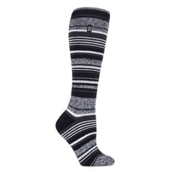 HEAT HOLDERS LITE - Ladies Thin Extra Long Thermal Socks - Black Stripe
