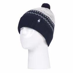 HEAT HOLDERS - Ladies / Womens Knitted Beanie Bobble Hat with Pom Pom - Cream