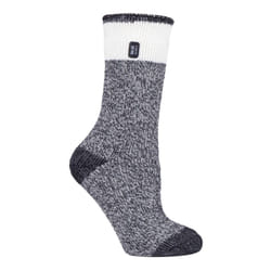 HEAT HOLDERS - Ladies 2.3 TOG Luxury Thick Thermal Socks for Winter - 4-8 UK, Snowdrop Black
