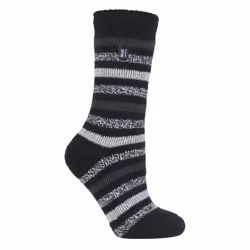 HEAT HOLDERS - Ladies 2.3 TOG Luxury Thick Thermal Socks for Winter - 4-8 UK, Rosebud Black