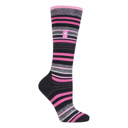 HEAT HOLDERS LITE - Mens Thermal Ultra Thin Funky Ski Socks - Black Stripe