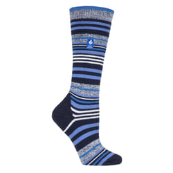 HEAT HOLDERS LITE - Mens Thermal Ultra Thin Funky Ski Socks - Dark Blue Stripe