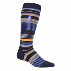 HEAT HOLDERS LITE - Ladies Thermal Ultra Thin Funky Ski Socks - Dark Blue Stripe