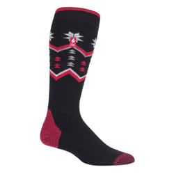 HEAT HOLDERS LITE - Ladies Thermal Ultra Thin Funky Ski Socks - Black Fairisle