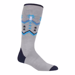 HEAT HOLDERS LITE - Ladies Thermal Ultra Thin Funky Ski Socks - Grey Fairisle