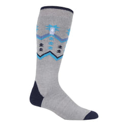 HEAT HOLDERS LITE - Ladies Thermal Ultra Thin Funky Ski Socks - Grey Fairisle