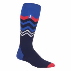 HEAT HOLDERS LITE - Ladies Thermal Ultra Thin Funky Ski Socks - Dark Blue Zig Zag
