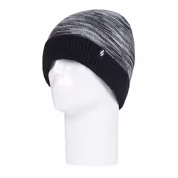 HEAT HOLDERS - Mens Thermal Knitted Beanie Hat for Winter - Black
