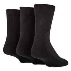 Extra Wide Bamboo Socks for Diabetics by IOMI | 3 Pack | 4 Colours - 4-7, Black