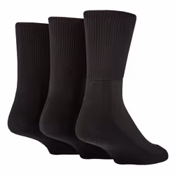 Extra Wide Bamboo Socks for Diabetics by IOMI | 3 Pack | 4 Colours - 12-14, Black