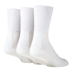 Extra Wide Bamboo Socks for Diabetics by IOMI | 3 Pack | 4 Colours - 6-8.5, White