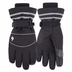 Heat Holders Mens Workforce Touchscreen Gloves with Elasticated Cuffs - S/M, Black