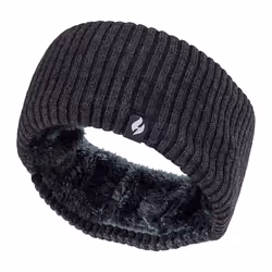 Heat Holders - Ladies Thick Winter Warm Fleece Lined Thermal Headband - Ribbed Dark Grey
