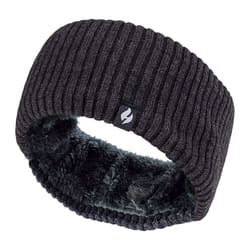 Heat Holders - Ladies Thick Winter Warm Fleece Lined Thermal Headband - Ribbed Dark Grey
