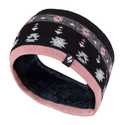 Heat Holders - Ladies Thick Winter Warm Fleece Lined Thermal Headband - Jaquard Black Coral