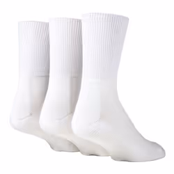 Extra Wide Bamboo Socks for Diabetics by IOMI | 3 Pack | 4 Colours - 9-11, White