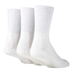 Extra Wide Bamboo Socks for Diabetics by IOMI | 3 Pack | 4 Colours - 9-11, White