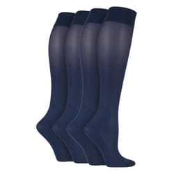 2 Pairs Ladies 40 Denier Compression Knee High Energising Socks - 4-7 UK, Navy