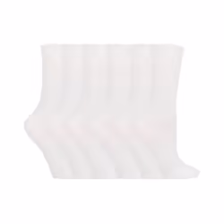 Ladies 6 pack non elastic diabetic socks with hand linked toe seams - 4-8 UK, White