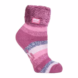 Ladies Non Slip Thermal Low Cut Ankle Slipper Bed Socks with Grips - 4-8 UK, HHL07