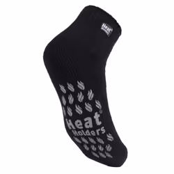 Mens 2.3 TOG Non Slip Low Cut Ankle Thermal Slipper Socks with Grips - 6-11 UK, LC Black