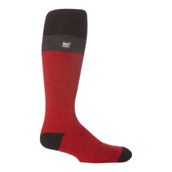 Heat Holders - Mens Extra Long 2.3 TOG Thermal Knee High Ski Socks - 6-11 UK, Red / Black