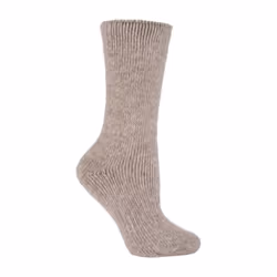Heat Holders - Ladies Winter Warm 2.7 TOG Short Cosy Wool Rich Socks - 4-8 UK, Oatmeal Beige