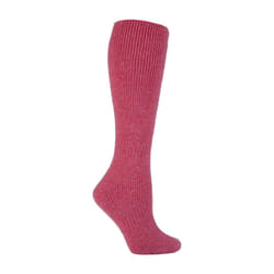 Ladies Extra Long Thick  2.7 TOG Coloured Knee High Wool Socks - 4-8 UK, Pink