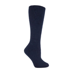 Ladies Extra Long Thick  2.7 TOG Coloured Knee High Wool Socks - 4-8 UK, Indigo