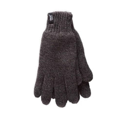 Heat Holders - Mens Patterned Knitted Fleece Lined Thermal Gloves - L-XL, Grey