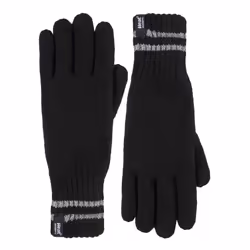 Heat Holders - Mens hi-vis reflective outdoor thermal knitted Gloves - L/XL, Hi Vis Black