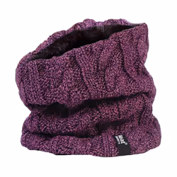 Heat Holders - Ladies Thick Cable Knit Fleece Lined Neck Warmer - One Size, Purple