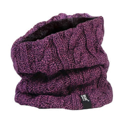 Heat Holders - Ladies Thick Cable Knit Fleece Lined Neck Warmer - One Size, Purple