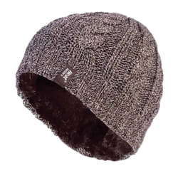 Women's Thermal Fleece Lined Cable Knit Winter Hat 3.4 tog - One Size - One Size, Fawn