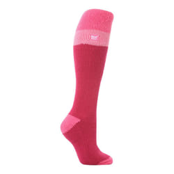 Ladies 2.3 TOG Extra Long Knee High Skiing Thermal Ski Socks - 4-8 UK, Raspberry / Light Pink
