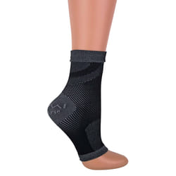 Mens Ladies Pain Relief Plantar Fasciitis Socks with Arch Support - S/M, Black