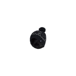 Mens Fleece Lined Thermal Winter Warm Beanie Bobble Hat with Pom Pom - One Size, Black