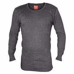 Heat Holders - Mens Cotton Thermal Underwear Long Sleeve Top Vest - X-Large, Charcoal