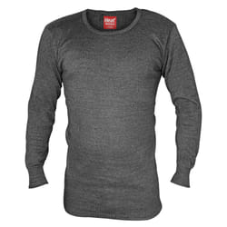 Heat Holders - Mens Cotton Thermal Underwear Long Sleeve Top Vest - X-Large, Charcoal
