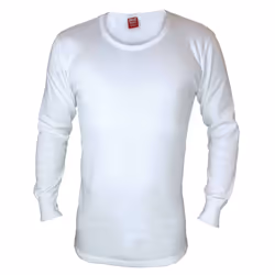 Heat Holders - Mens Cotton Thermal Underwear Long Sleeve Top Vest - X-Large, White