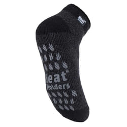 Mens 2.3 TOG Non Slip Low Cut Ankle Thermal Slipper Socks with Grips - 6-11 UK, LC Black / Charcoal