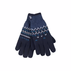 ) Heat Holders - Ladies Knit Winter Warm Fleece Lined Thermal Gloves - S-M, Navy (Trondheim