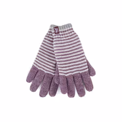 ) Heat Holders - Ladies Knit Winter Warm Fleece Lined Thermal Gloves - M-L, Rose (Oslo