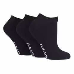 3 Pairs Cushioned Trainer Diabetic Socks for Swollen Feet and Ankles - 6-8.5 UK, Black